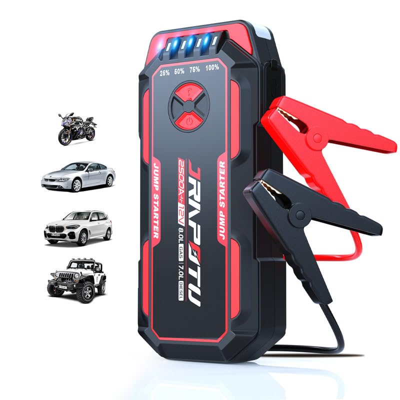 Portable Battery Jumper Box for 8.0L Gas and 7.0L Diesel Cars - Car Jump Starter, Reliable Battery Booster, 12V Heavy D