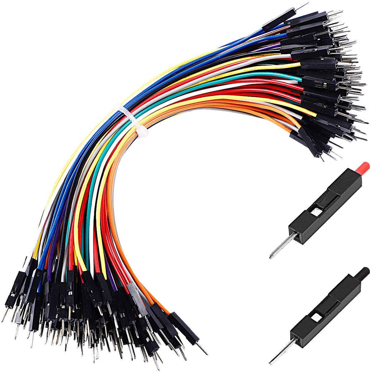 Hellotronics Breadboard Jumper Wires Male to Male 6'' Length 0.1'' Square Head 100-Pack 10 Colors 24AWG