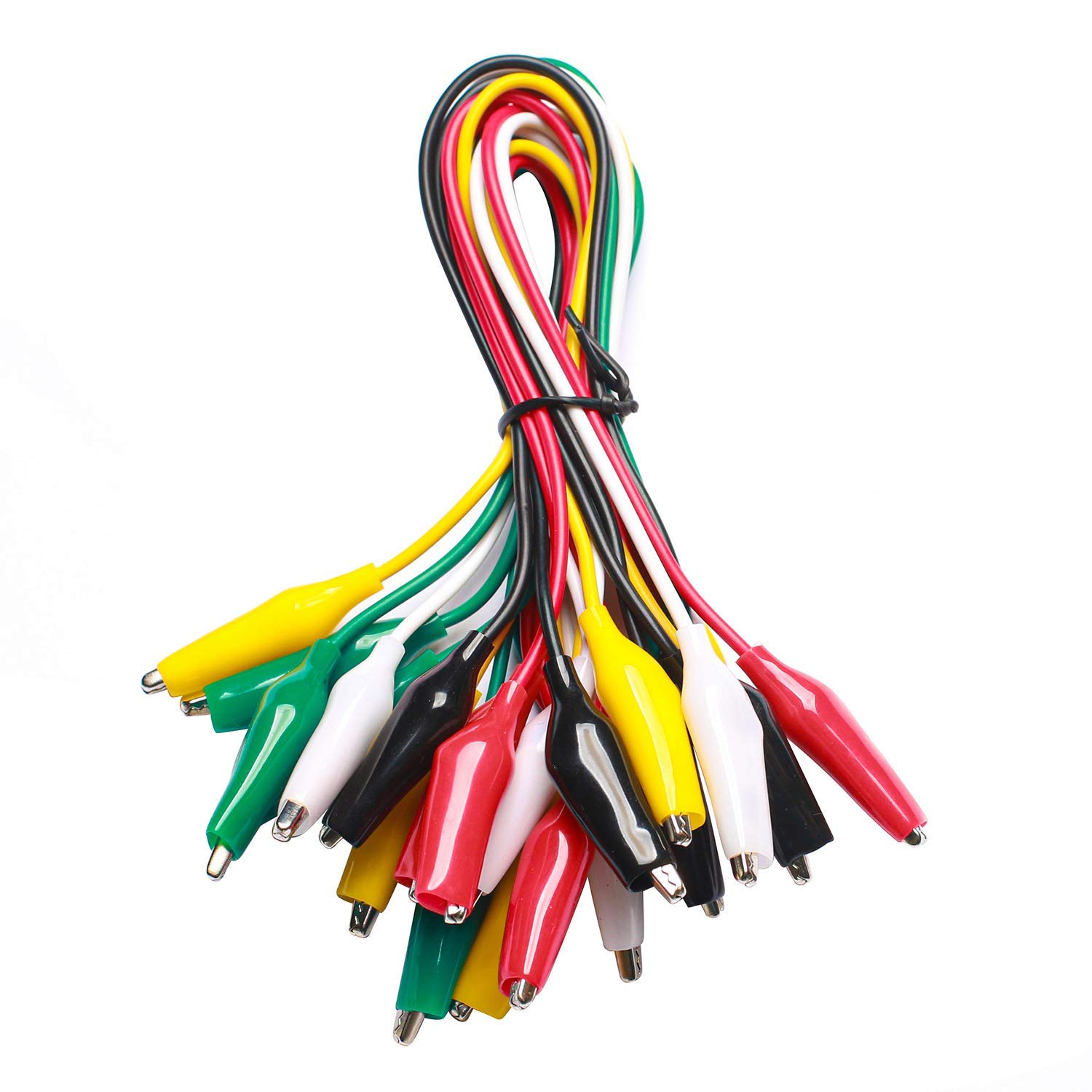 WGGE Test Lead Set & Alligator Clips 10 Pieces 5 Colors 20.5 inches 22 AWG Copper Wire Soldered & Stamped to Wires
| WG