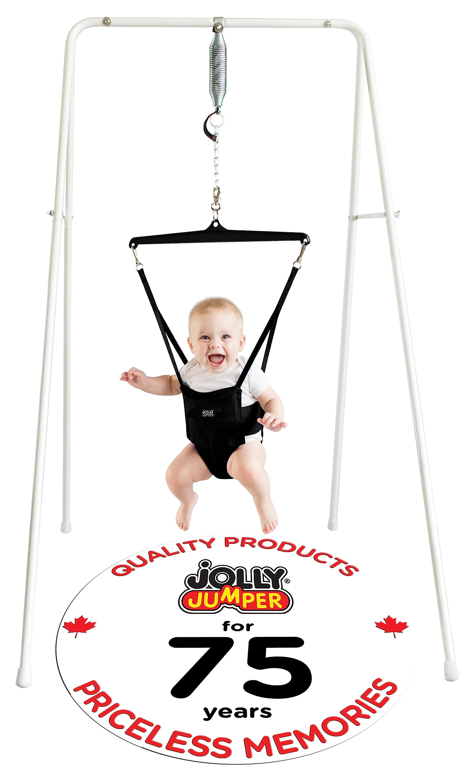 Jolly Jumper Classic Black - Trusted by Parents, Loved by Babies for Over 75 Years | Original Baby Exerciser
